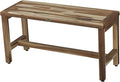 EcoDecors Eleganto 35 Inch Natural Color Waterproof Teak Wood Shower Bench Stool Seat Chair For Inside Shower Provides Safety, Storage, and Organization For Bathroom Accessories
