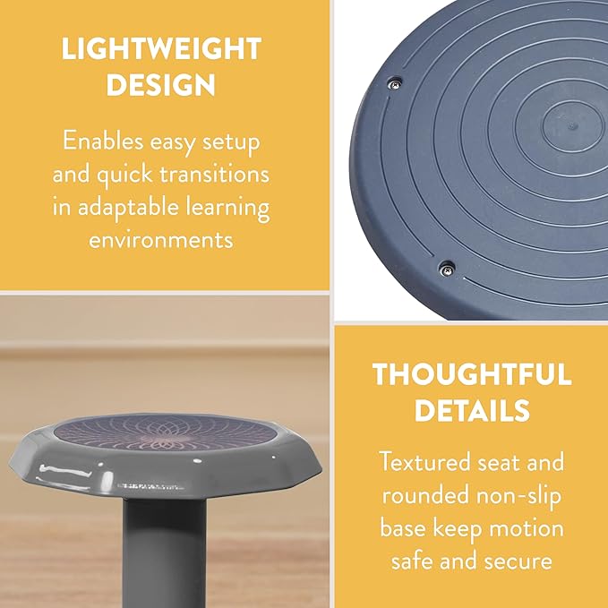Wobble Stool, 18", Flexible Seating, Grey