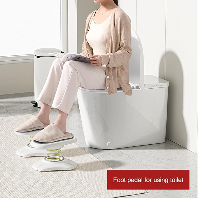 Spring Foot Rest, Under Desk Anti Slip Foot Stool with Adjustable Height for Home Office and Toilet Use, Gray