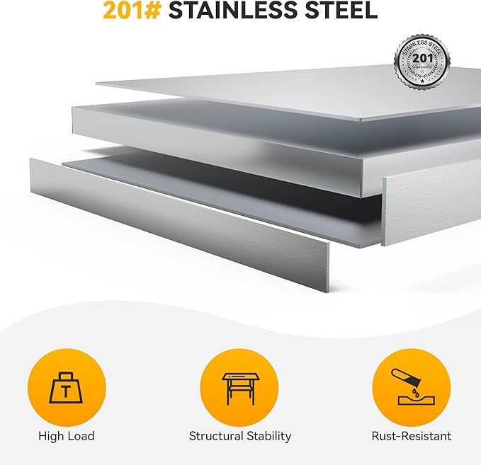 DWVO 36x24in Stainless Steel Table, NSF Metal Prep Worktable with 2 Adjustable Shelves & Wheels for Kitchen Restaurant Hotel Garage Warehouse Home