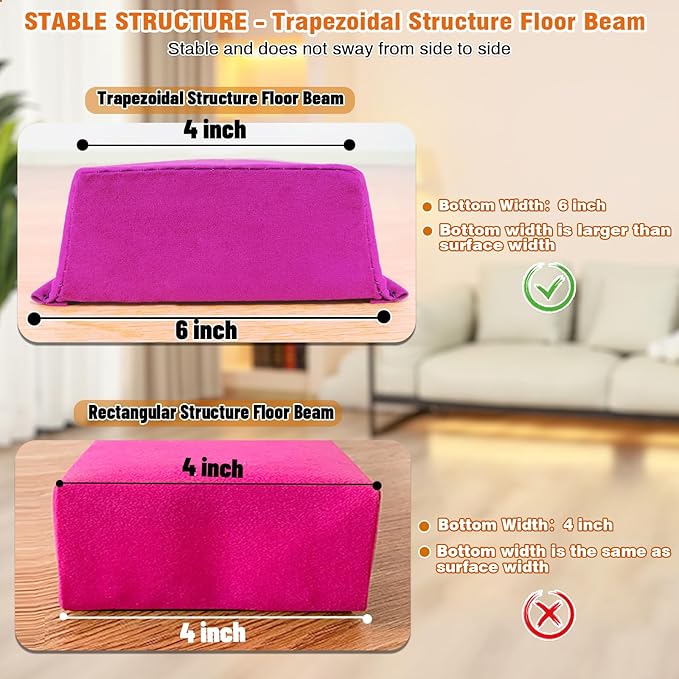 MARFULA 6 FT / 8 FT / 9 FT Folding Gymnastics Beam Foam Balance Floor Beam - Extra Firm - Suede Cover - Anti Slip Bottom with Carry Bag for Kids/Adults Home Use