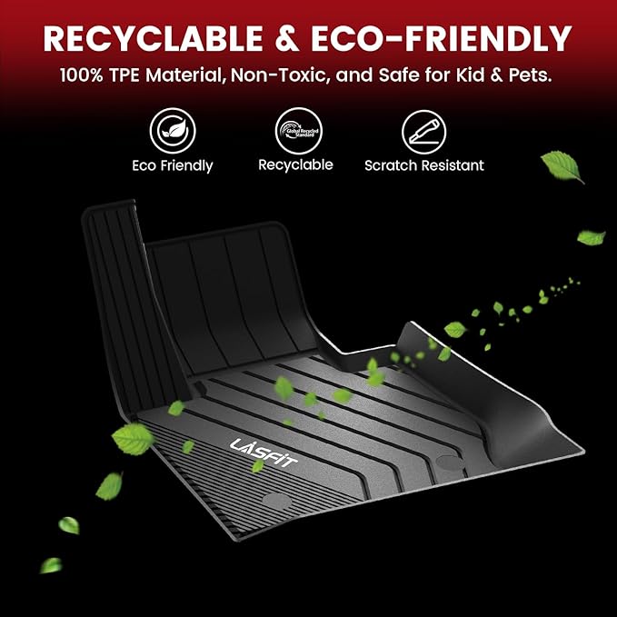 LASFIT Floor Mats for BMW 3 Series 2012-2018 320i 328d 328i 330e 330i 335i 340i M3 RWD & Sedan Only(Not for 335is, X-Drive, GT), All Weather TPE Custom Fit Car Liners 1st & 2nd Row Mat, Black