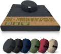 Meditation Cushion Mat Set HEMP - Round Zafu Floor Pillow Organic Buckwheat Pillow + Cotton Filled Zabuton Prayer Pad - Meditation Pillow Yoga Knee Pad - Made in USA - 14" Round, SHADOW GRAY Hemp