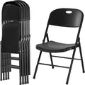 Amazing for less 4-Pack Heavy Duty Plastic Folding Chair, 450 lbs Capacity Foldable Chairs for Indoor Outdoor, Stackable Portable Seating for Party, Wedding, Patio, Backyard, Office (Black)