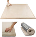 Hakuna Matte CloudSoft Baby Play Mat for Floor 60" x 80" Beige – Coral Velvet Memory Foam Rug for Crawling & Cozy Play – Non-Slip, Water-Resistant, Easy-CareTummy Time Mat, Playmat for Playpen