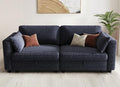KKL Modular Sectional Sofa Couches for Living Room, 79" Loveseat Couch Down Filled Sectional Sofa with Adjustable Backrest, Oversize Cloud Deep Couch 2 Seater with Comfy Cushion, Chenille, Blue