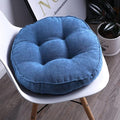 vctops Round Chair Pad Seat Cushion Solid Color Soft Chair Pads Comfy Velvet Cushion Pillow for Kitchen Dining Office Chair Kids Reading (Dark Blue,Diameter 18")