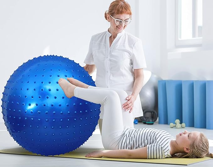 penepico Large Sensory Massage Ball for Kids, Pack of 2 33.5" 85CM Bouncy Exercise Balls for Toddlers, Big Inflatable Toys with Tactile Spikes, Outdoor Giant Yoga Balls, Large Beach Ball