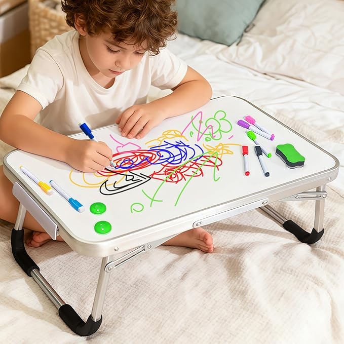 Lap Desk Kids, Dry Erase Board for Kids, Portable Art Table with Magnets and Marks for Drawing, Learning & Play, Gift for Toddlers