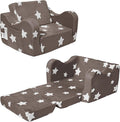 Toddler Couch, Kids Couch for Toddler Fold Out, 2-in-1 Convertible Kid Sofa to Lounger Bed for Girls and Boys, Ideal for Reading Sleeping Gaming Decor (Brown)