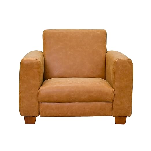 Children's Factory As We Grow Modern Chair, Flexible Seating for Classroom Elementary, Adjustible Playroom Furniture, Faux Distressed Leather Brown