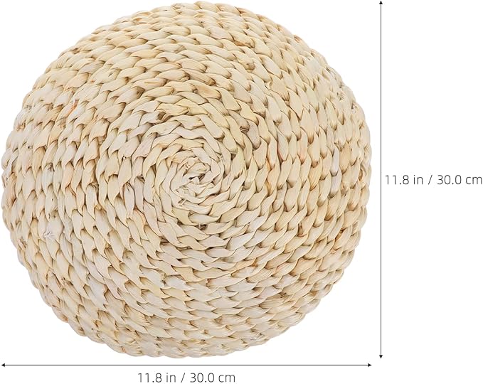 Yardenfun Round Straw Weave Cushion with Space Cotton Filling Comfortable Handmade Seat Pad for Meditation Yoga Tatami Windowsill Sitting Mat