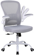 Youhauchair Mesh Office Chair, Ergonomic Home Office Desk Chairs with Flip-up Arms and Lumbar Support, Height Adjustable, Grey