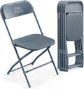 6 Pack Gary Plastic Folding Chair, Indoor Outdoor Portable Stackable Commercial Seat with Steel Frame 350lb. Capacity for Events Office Wedding Party Picnic Kitchen Dining