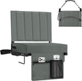 Halituny Stadium Seat for Bleachers with Back Support, Portable Bleacher Seat with Wide Comfy Padded Cushion, Metal Hook, Folding Stadium Chair with Shoulder Strap, Carry Handle, Cup Holder