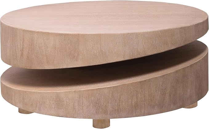 31.3" Modern Round Wood Coffee Table,Natural Finish Accent Table for Living Room