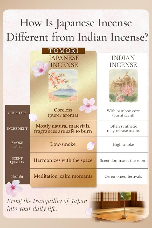 Pure Lily Luxury Japanese Incense Sticks 60sticks Bergamot Vanilla Jasmine Coreless Low Smoke Natural Charcoal Free Non Toxic Aromatherapy Meditation Calming Stress Relief Relaxation Yoga TOMORI