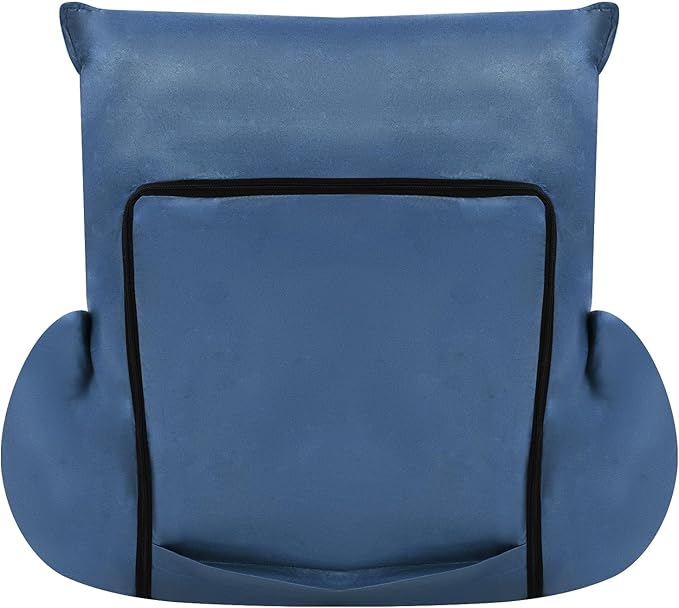 Foldable Floor Lazy Sofa, Adjustable Lazy Sofa Floor Chair with 5-Position Headrest, Ergonomic Foldable Floor Seating with Armrests and Lumbar Support, for Living Room, Bedroom, Office (Navy Blue)
