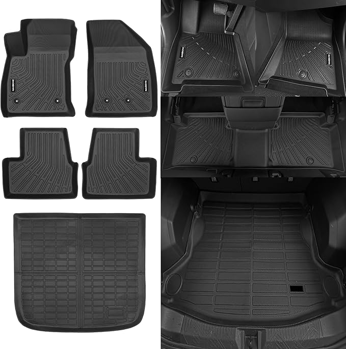 Naibeve Floor Mats for 2016-2019 Chevrolet Volt—All Weather for Chevrolet Volt Floor Mats Cargo Mat Waterproof Interior Accessories