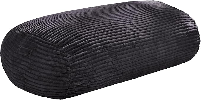 Hobestluk 6FT Bean Bag Chairs Adult Bean Bag with Portable Handle Comfy Large Bean Bag Lounge Chair with Removable Cover for Living Room Bedroom (Stripe Dark Grey, 6FT)