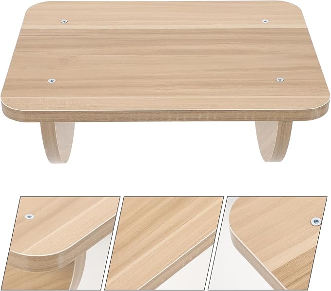 Generic Wooden Footrest Under Desk Medium 34X24Cm Ergonomic Office Footstool for Home and Work with Massage Surface and Leg Correction Support Random Color Random Color