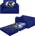 alldomess Comfy Kids Couch, 2-in-1 Folding Kids Sofa Bed for Toddler Boys, Convertible Sofa to Lounger Toddler Couch Chair for Baby Bedroom Playroom Nursery,Roaring Dinosaur