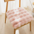 Square Faux Fur Seat Cushion, Faux Rabbit Fleece Chair Pad, Winter Thick Plush Cushions for Dining Chairs, Comfy Lazy Sofa Office Floor Pillow, Cute Bedroom Decor(Pink,6pc/19.7×19.7inches)