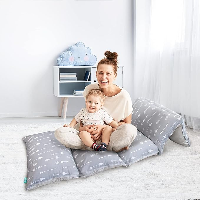 Biloban Floor Lounger Cover Non-Slip & Super Soft Floor Sofa Pillow Case, Great Choice for Kids or Adults Perfect for Slumber Party, Arrow Queen (Pillow Not Included)