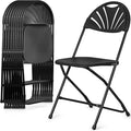 Folding Chairs 10 Pack, Heavy-Duty Plastic Foldable Chairs with Sturdy Metal Frame, 350 lbs Capacity, Fashion Stackable Portable for Weddings, Parties, Office, Indoor, Outdoor Events, Black