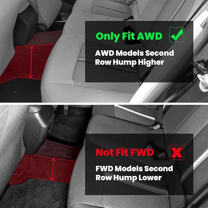 LASFIT Floor Mats for Hyundai Sonata 2020-2026 (Only Fit AWD & Gas, Not for FWD or Hybrid) / Kia K5 2021-2025 (Only Fit AWD, Not for FWD) Custom Fit TPE All Weather Floor Liners Car Mats Accessoires