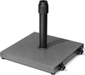 JOINHOM 42lbs Patio Umbrella Base with Wheels - Heavy Duty Outdoor Patio Market Umbrella Stand for Deck with Rollers, Poolside, Balcony, Wind-Resistant Design, Grey