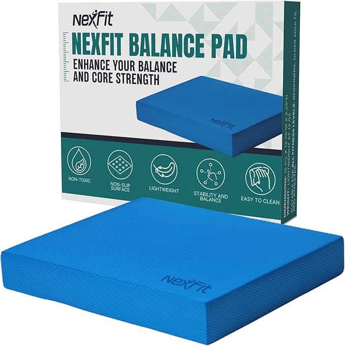 NexFit High-Density Balance Pad - Durable TPE Foam Balance Pad Physical Therapy, Foam Exercise Pad with Non-Slip Surface, Lightweight for Home & Gym Workouts, Core Strength & Balance Enhancement