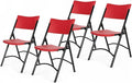 OEF Furnishings OEF600 Series High Back Folding Chairs, Blow-Molded Polyethylene Commercial-Grade Seating for Indoor and Outdoor Use, 500 lb Weight Capacity, 4-Pack (Red)
