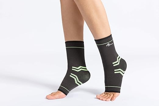 ABIRAM Ankle Brace for Women & Men, Ankle Compression Sleeve with Wrap, Foot Support Sleeve, Ankle Support for Sprained Ankle, Plantar Fasciitis Relief Socks, Achilles Tendonitis, Sport,S