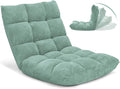 IFANNY Floor Chair with Back Support, Foldling Gaming Sofa Chair with Comfy Cushion, Adjustable 14-Position Meditation Chairs, Lazy Lounge Recliner Reading Seat for Adults, Kids (Green)