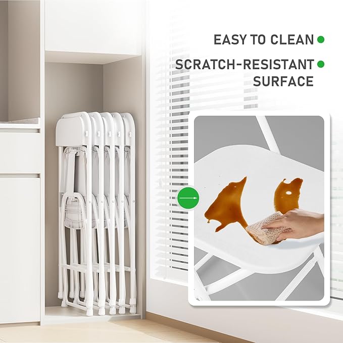 Folding Chairs 30 Pack,White Folding Chair for Outdoor Use,Heavy Duty 350lb Capacity Portable Event Chairs with Steel Frame,Wedding Party Office Dining (No Assembly Required)