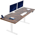 VIVO Electric 83 x 30 in Dual Motor Sit Stand Desk, Memory Height Adjustment, 2B Series, Rustic Vintage Brown Top White Frame, DESK-KIT-2W8N