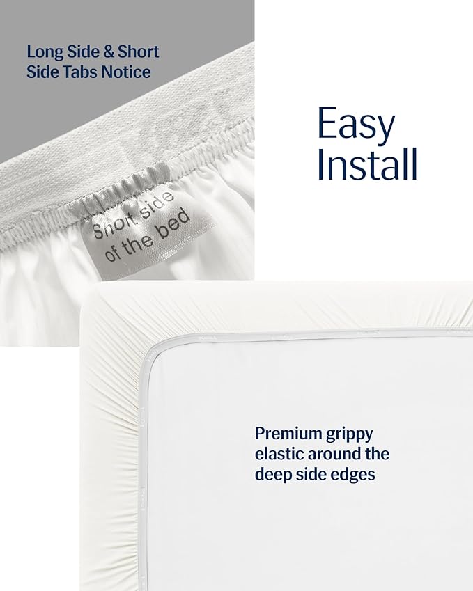 REST® Evercool®+ Fitted Sheet, Twin Size, Arctic White, 13" Deep (up to 15’’), Breathable Bedding for Hot Sleeper and Night Sweats, Bed Sheet with Ionic+ Self-Cleaning Silver Yarn for Sensitive Skin