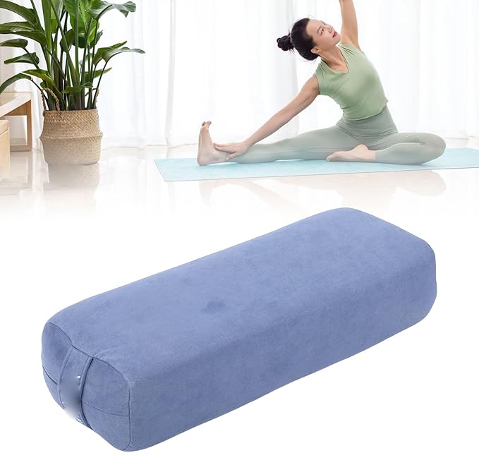 Diydeg Meditation Cushion, Comfortable Floor Pillow with 3 Layer Sponge Core for Yoga and Relaxation, Supportive Back Spine Hip Pad, Washable Suede Cover with Handle (Blue)