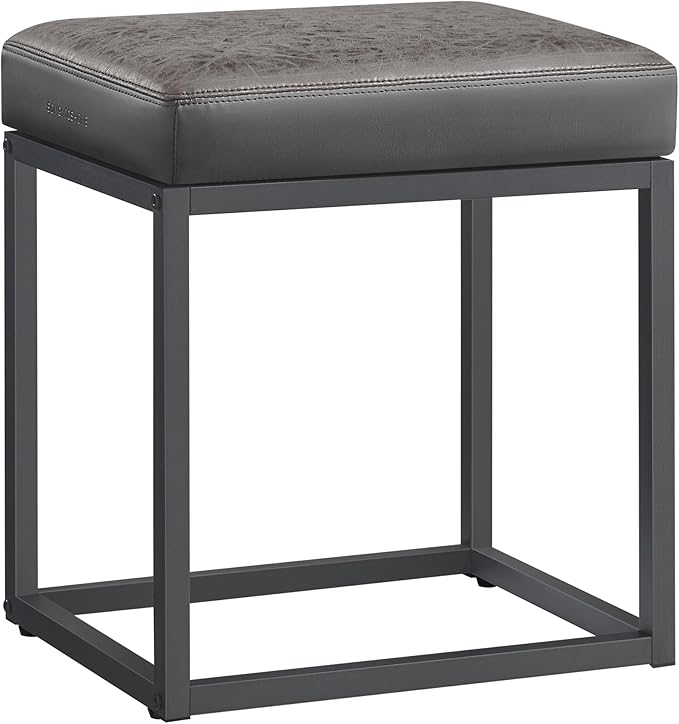 SONGMICS Home LUIZ Collection - Ottoman Footstool, Rectangle Ottoman, Vanity Chair Stool, Footrest, Reversible Top, Side Table, Max. Load 660 lb, Bedroom Living Room Entryway, Dove Gray ULOM079G01