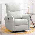 QKFF Swivel Rocker Recliner Chair, Upholstered 360° Fabric Leather Glider Rocker Chair for Nursery, Manual Small Recliners for Small Spaces Living Room Weight Capacity 300lbs