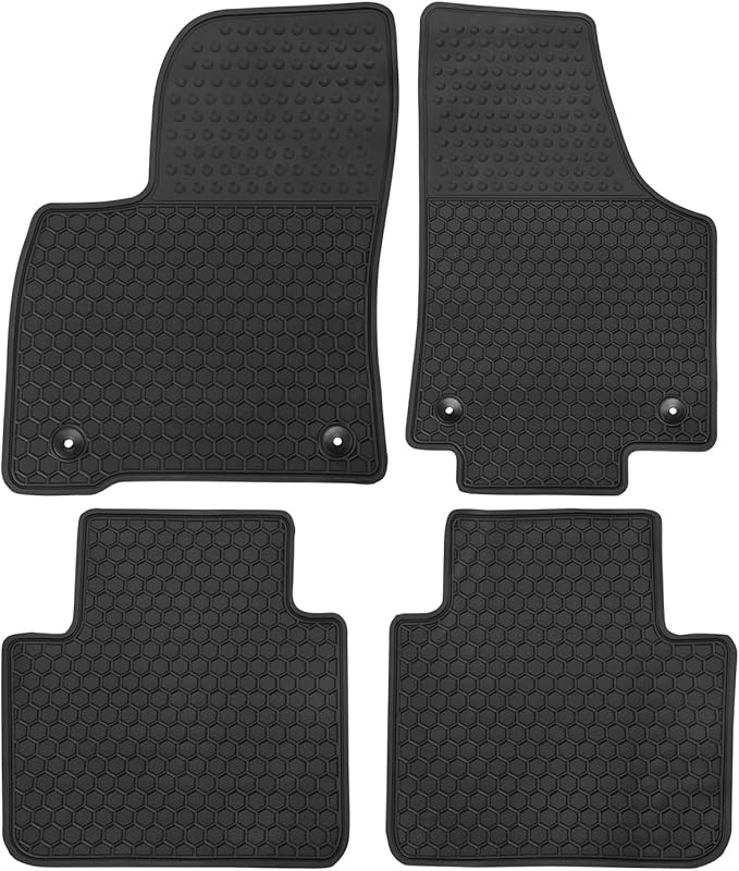 Car Floor Mats Custom Fit for Volkswagen VW Atlas 5 Seats (Not Fit Cross Sport) Black Rubber All Weather Protection Auto Floor Liners Heavy Duty Odorless