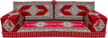 Arabic Majlis Floor Seating Set, Arabic Majlis, Turkish Sofa, Floor Cushions, Seating Cushions, Moroccan Home Decoration, Moroccan Terrace Pallet Sofas, Sectional Sofas, Red