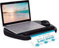 BIRDROCK HOME Oversized Lap Desk with Memory Foam Cushion, Wrist Rest, Portable Tray for Bed, Couch, Sofa, Recliner, Writing, Study, Compact Lapdesk, Ideal for WFH, Matte Black, Fits Laptops Up to 17"