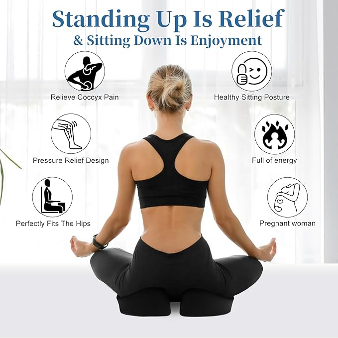 Triforde Seat Cushions, Comfort Memory Foam Office Chair Cushions, Ergonomic Seat Pad for Office Chair/Wheelchair/Gaming Chairs/Car Seat/, Pressure Relief Sciatica & Pain Relief for Long Sitting