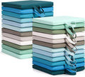 Huwena 24 Pack Floor Cushions 12x12inch Classroom Floor Seating Pillows Bulk Kids Flexible Cushion with Handles for Home School Kindergarten Daycare Nursery(Blue and Green,Square)