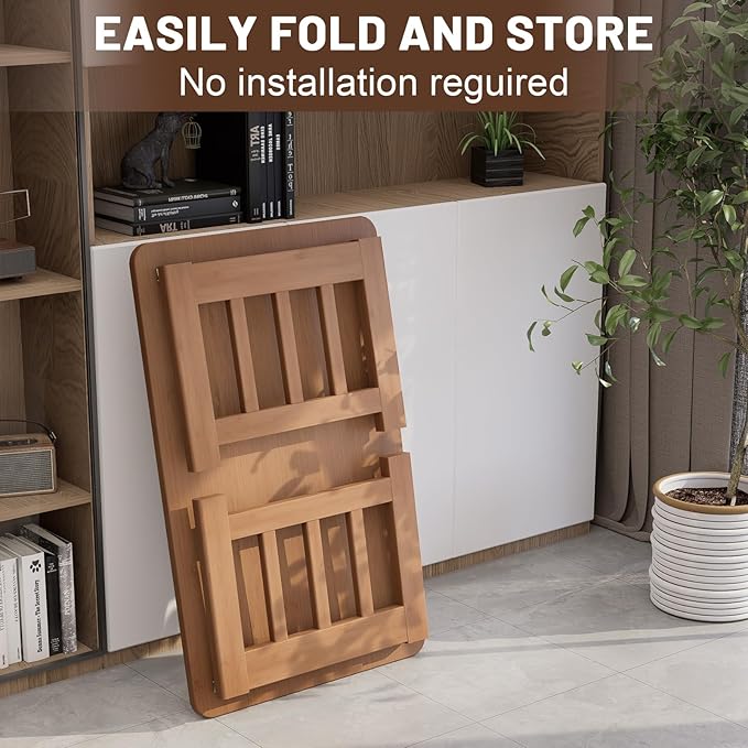 Japanese Folding Floor Coffee Table, Bamboo Foldable Low Table for Sitting On The Floor No Assembly Portable Tea Table Chabudai Table for Tatami, Bay Window, Meditation, Altar (Walnut)