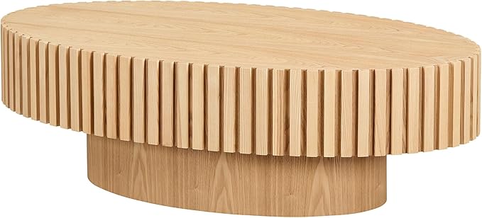 KEVINSPACE Coffee Table Oval 43.7" Wood Coffee Table for Living Room Farmhouse CoffeeTable Mid-Century CoffeeTable Modern Sofa SideTable Home Furniture Small Space Office Apartment Wood