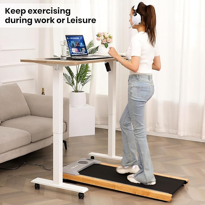 farexon Electric Standing Desk Adjustable Height, 63x24 Inches Computer Desk with Rolling Wheels, Mouse Pad,Multifunctional Stand up Desk for Home/Office(Oak Gray)