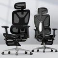 FLEXISPOT ErgoX Premium Ergonomic Office Chair with Footrest- Adjustable 3D Armrests, Dynamic Lumbar Support, Recline & Tilt Function, Mesh Seat, for Home & Office Use,Black